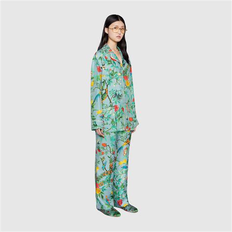 silk gucci pajamas|Silk Tian print pajama set .